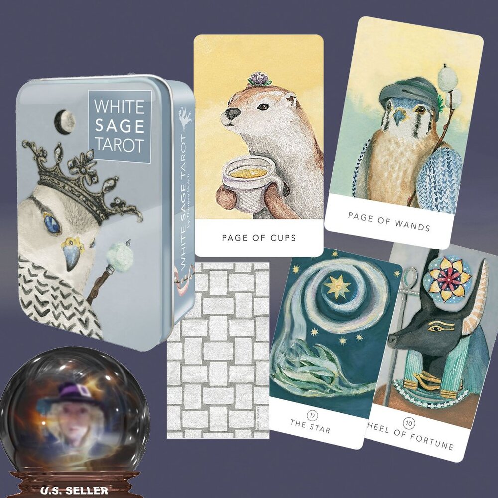 WHITE SAGE TAROT Chakra Chart 64pg Book+78Cards Theresa Hutch AUTHENTIC USGS NEW
